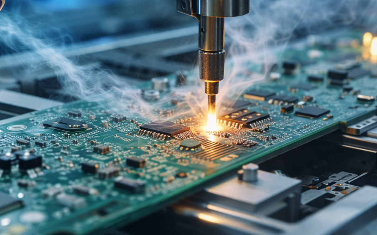 saldatura di componenti elettronici in atmosfera controllata con azoto