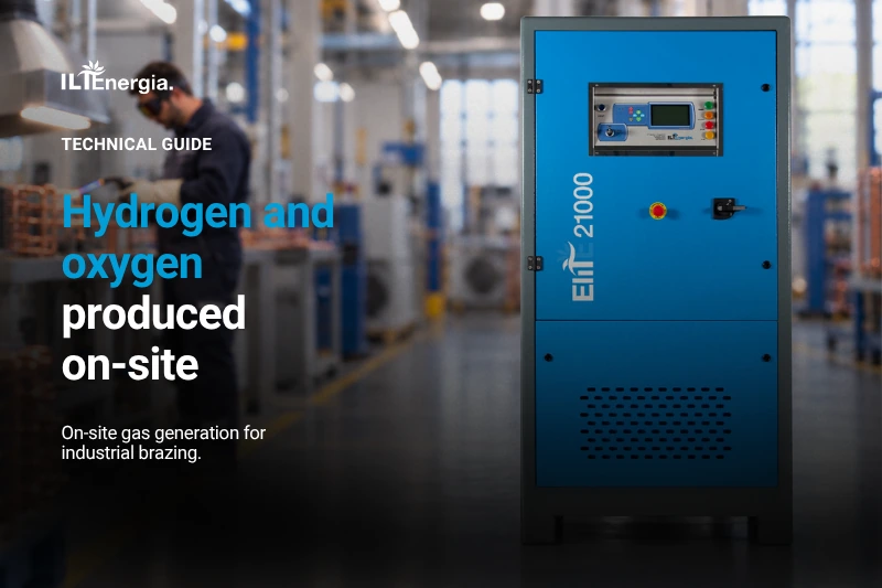 Elite 21000 generator in an illustrative industrial brazing setting, with the technical guide title.